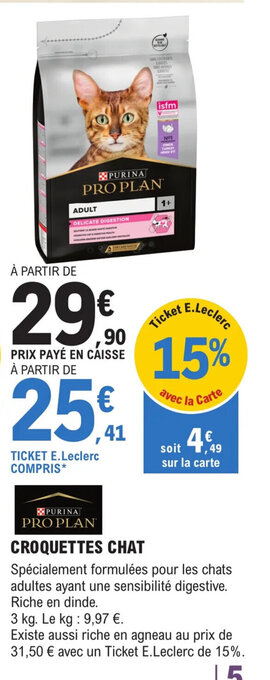 E.Leclerc Nos Animaux CROQUETTES CHAT offre