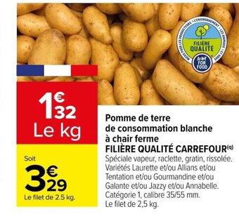 Carrefour Pomme de terre de consommation blanche a chair ferme filiere qualite carrefour offre