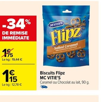 Carrefour Biscuits Flipz MC VITIE'S offre