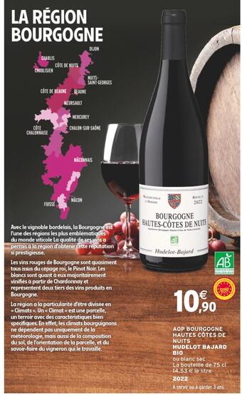Intermarché Hudelot bajard aop bourgogne hautes côtes de nuits bio offre