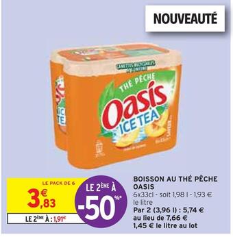 Intermarché Oasis boisson au thé pêche offre
