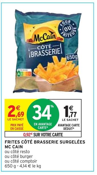 Intermarché Mc cain frites côté brasserie surgelées offre