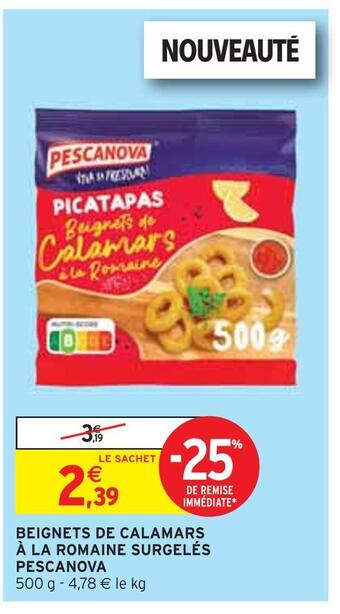 Intermarché Pescanova beignets de calamars à la romaine surgelés offre