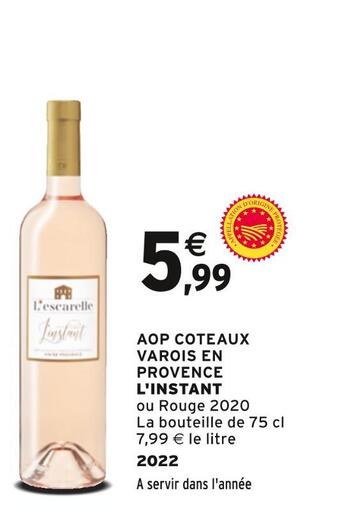 Intermarché L'instant aop coteaux varois en provence offre