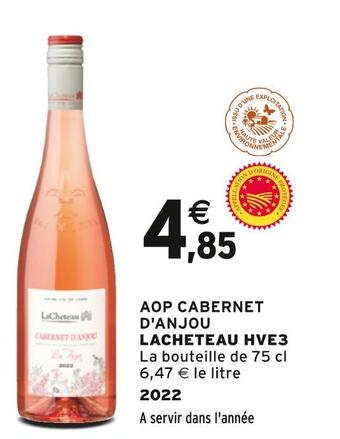 Intermarché Lacheteau aop cabernet d'anjou hve3 offre