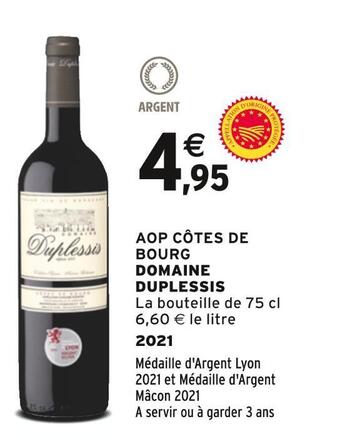 Domaine duplessis aop côtes de bourg