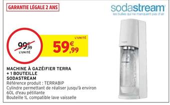 Sodastream machine à gazéifier terra + 1 bouteille