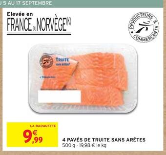 Intermarché 4 pavés de truite sans arêtes offre