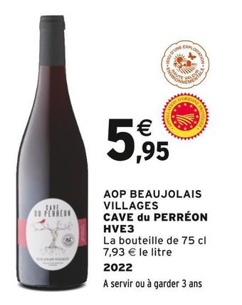 Intermarché Cave du perréon hve3 aop beaujolais villages offre