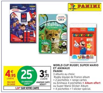 Intermarché Panini world cup rugby, super mario et animaux offre