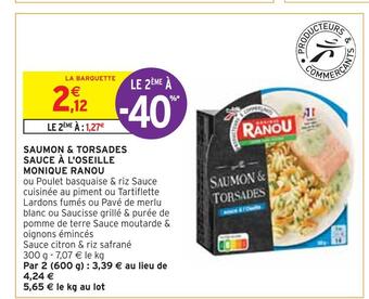 Intermarché Monique ranou saumon & torsades sauce à l'oseille offre