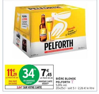 Intermarché Pelforth bière blonde offre