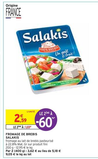 Intermarché Salakis fromage de brebis offre