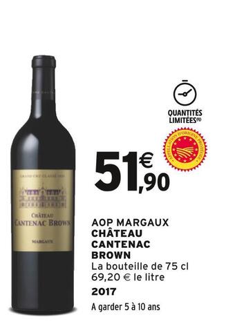 Intermarché Château cantenac brown aop margaux offre