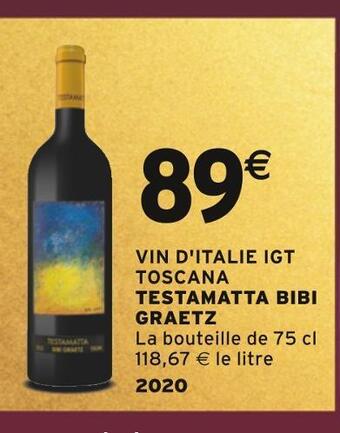 Bibi graetz vin d'italie igt toscana testamatta