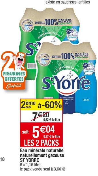 Cora x Carrefour St yorre eau minérale naturelle naturellement gazeuse offre