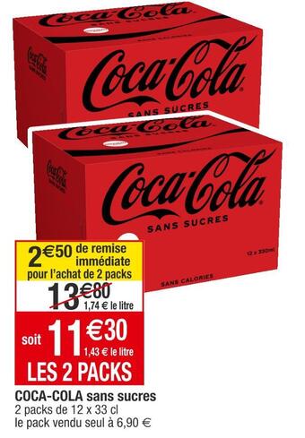 Cora x Carrefour Coca-cola coca-cola sans sucres offre