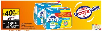 Cora x Carrefour Lactel lait demi-écrémé offre