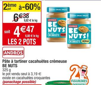 Cora x Carrefour Andros pâte à tartiner cacahuètes crémeuse be nuts offre