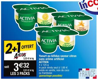 Cora x Carrefour Activia yaourt au bifidus saveur citron sans arôme artificiel offre