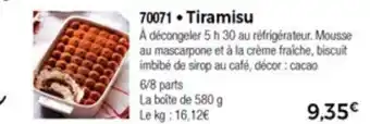 Thiriet Tiramisu offre