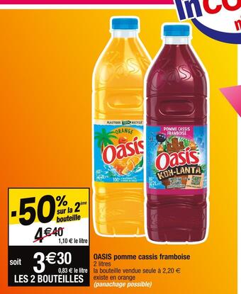 Cora x Carrefour Oasis oasis pomme cassis framboise offre