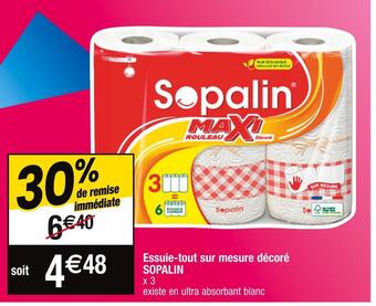Cora x Carrefour Sopalin essuie-tout sur mesure décoré offre