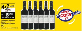 Cora x Carrefour Château les viviers bordeaux supérieur a.o.p. 2021 offre