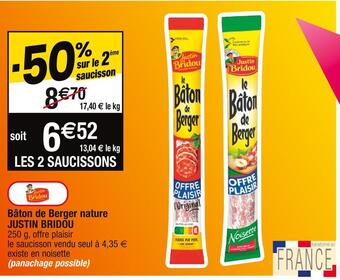 Justin bridou bâton de berger nature