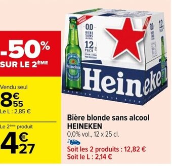 Carrefour Bière blonde sans alcool HEINEKEN offre