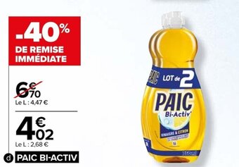 Carrefour Liquide vaisselle Paic Bi-Activ offre