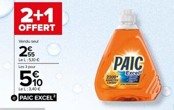 Carrefour Liquide vaisselle paic excel offre