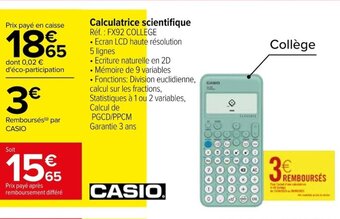 Carrefour Calculatrice scientifique offre