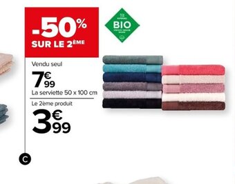 Carrefour Linge de toilette bio uni offre