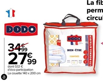 Carrefour Couette bien etre offre