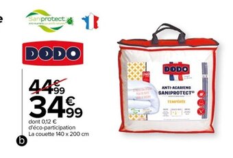 Carrefour Couette anti acarien saniprotect offre