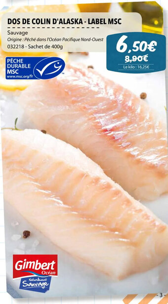 Gel 2000 DOS DE COLIN D'ALASKA-LABEL MSC offre