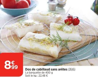 Bi1 Dos de cabillaud sans arêtes offre