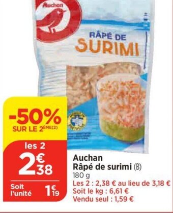 Bi1 Auchan Râpé de surimi offre
