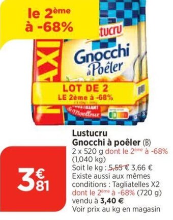 Bi1 Lustucru Gnocchi à poêler offre