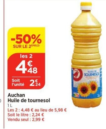 Bi1 Auchan huile de tournesol offre