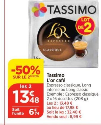 Bi1 Tassimo L'or café offre