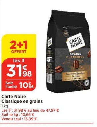 Bi1 Carte Noire Classique en grains offre