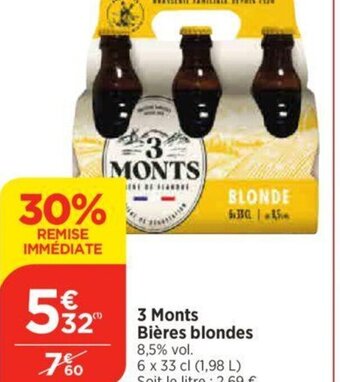 Bi1 3 Monts Bières blondes offre