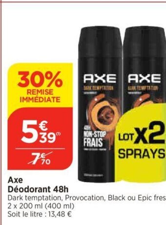 Bi1 Axe Déodorant 48h offre