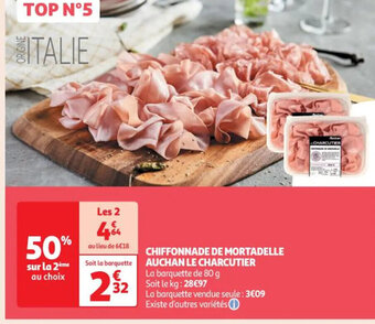 Auchan CHIFFONNADE DE MORTADELLE AUCHAN LE CHARCUTIER offre