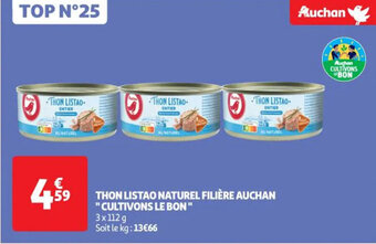 Auchan THON LISTAO NATUREL FILIÈRE AUCHAN "CULTIVONS LE BON" offre
