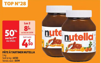 Auchan PÂTE À TARTINER NUTELLA offre