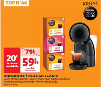 Auchan ESPRESSO NESCAFÉ DOLCE GUSTO YY4532FD offre