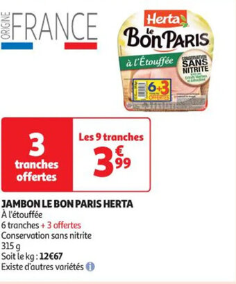 Auchan JAMBON LE BON PARIS HERTA offre
